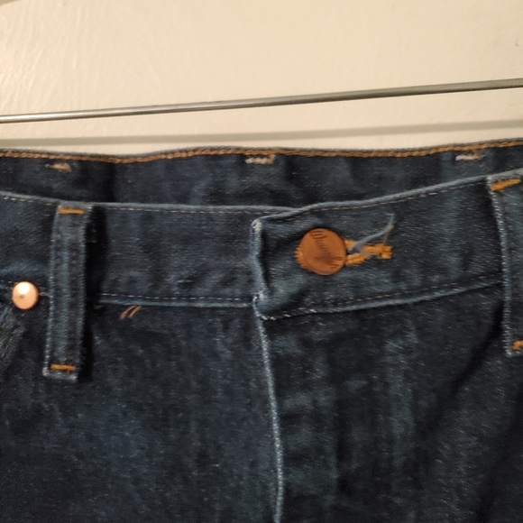 Vintage Wrangler Western Dark Wash High Rise Straight Leg Logo Jeans Size 32 - Picture 5 of 9